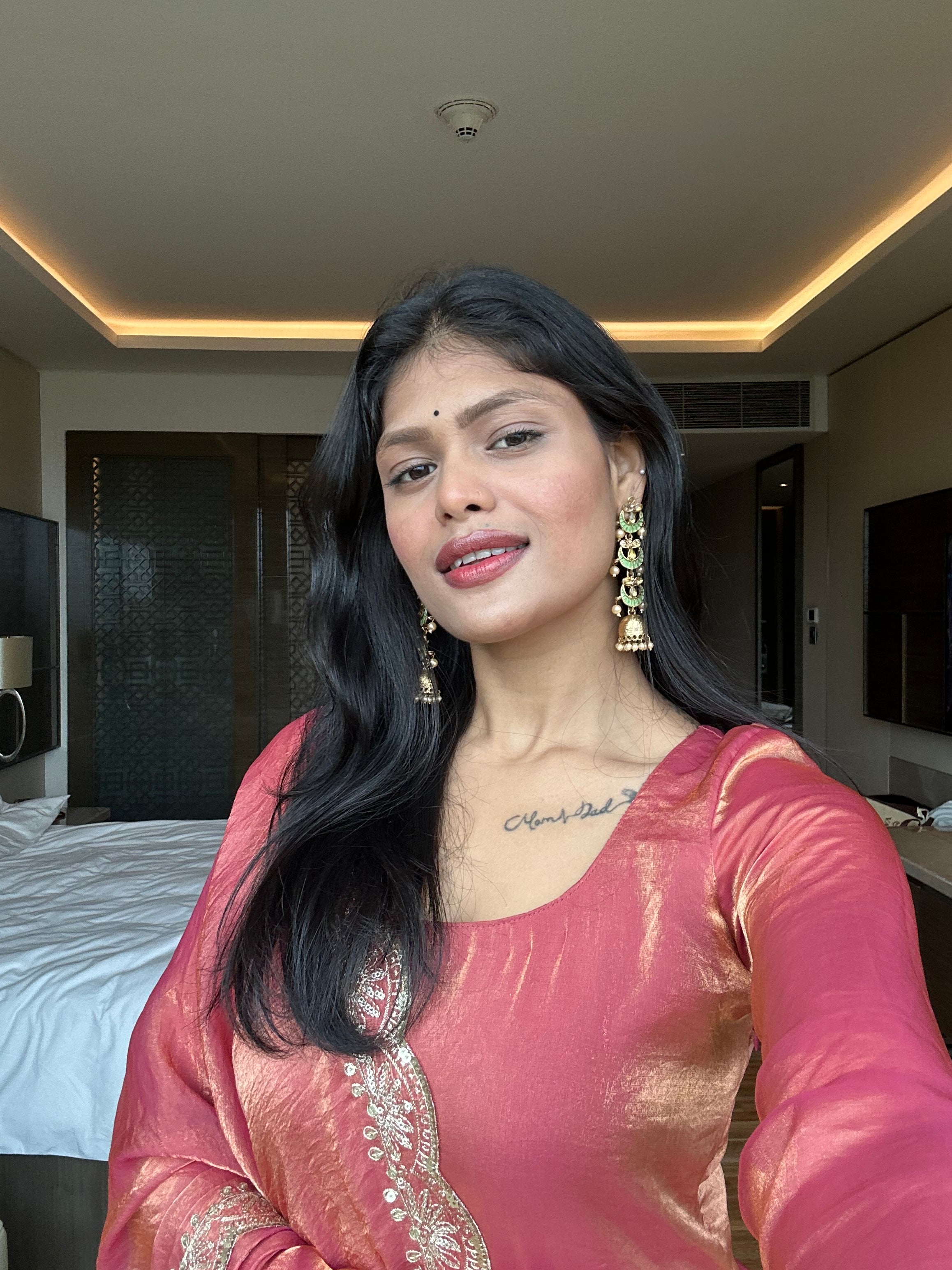 Soft Pink Anarkali with Shimmer