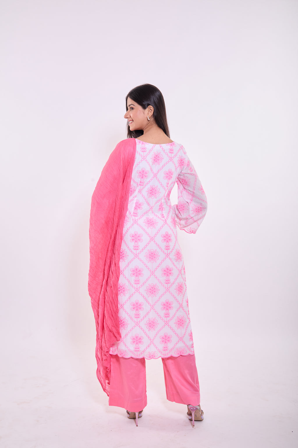 Pink Blossom Kurta Set
