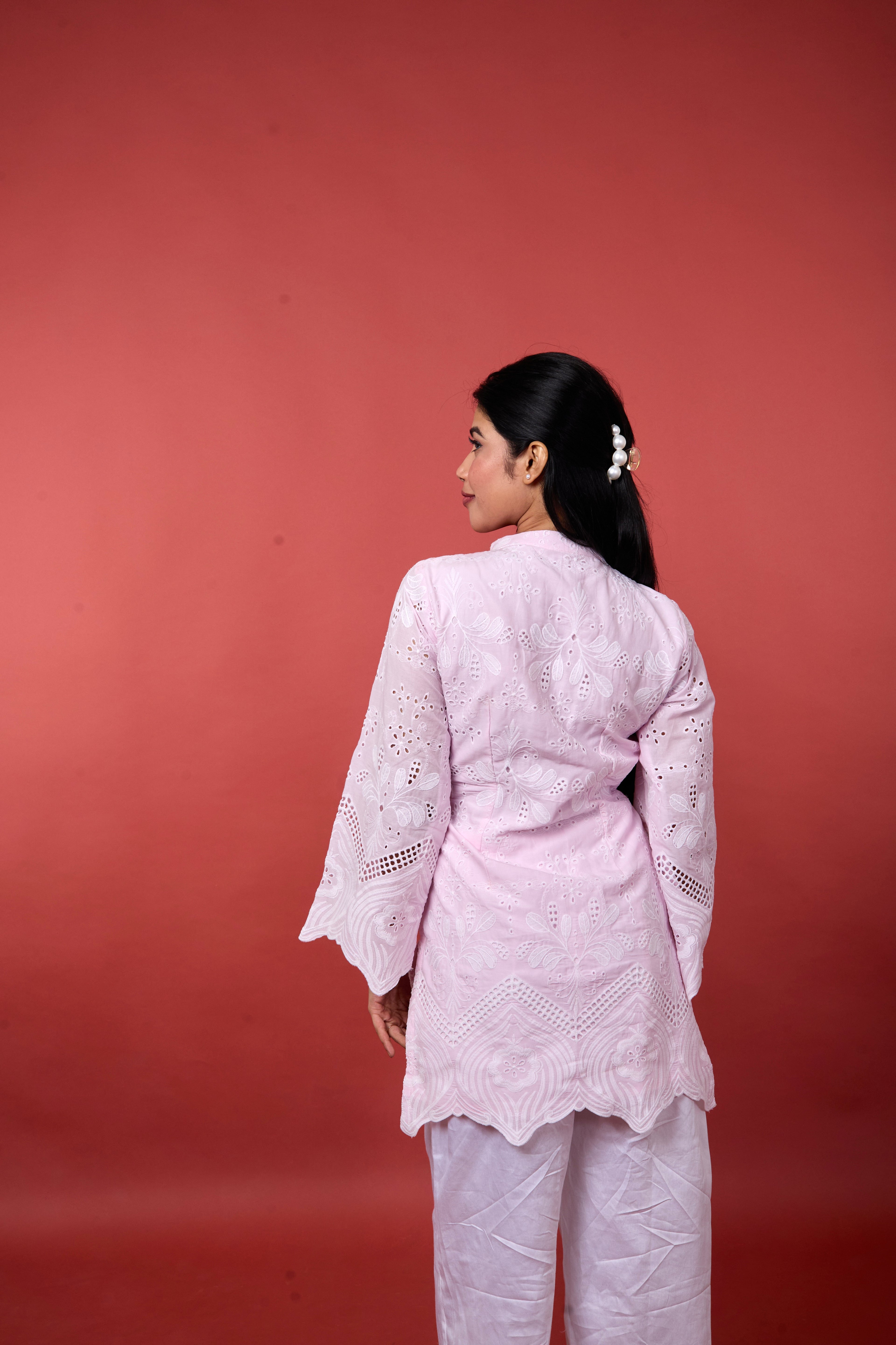Pink Kurti and Palazzo Set