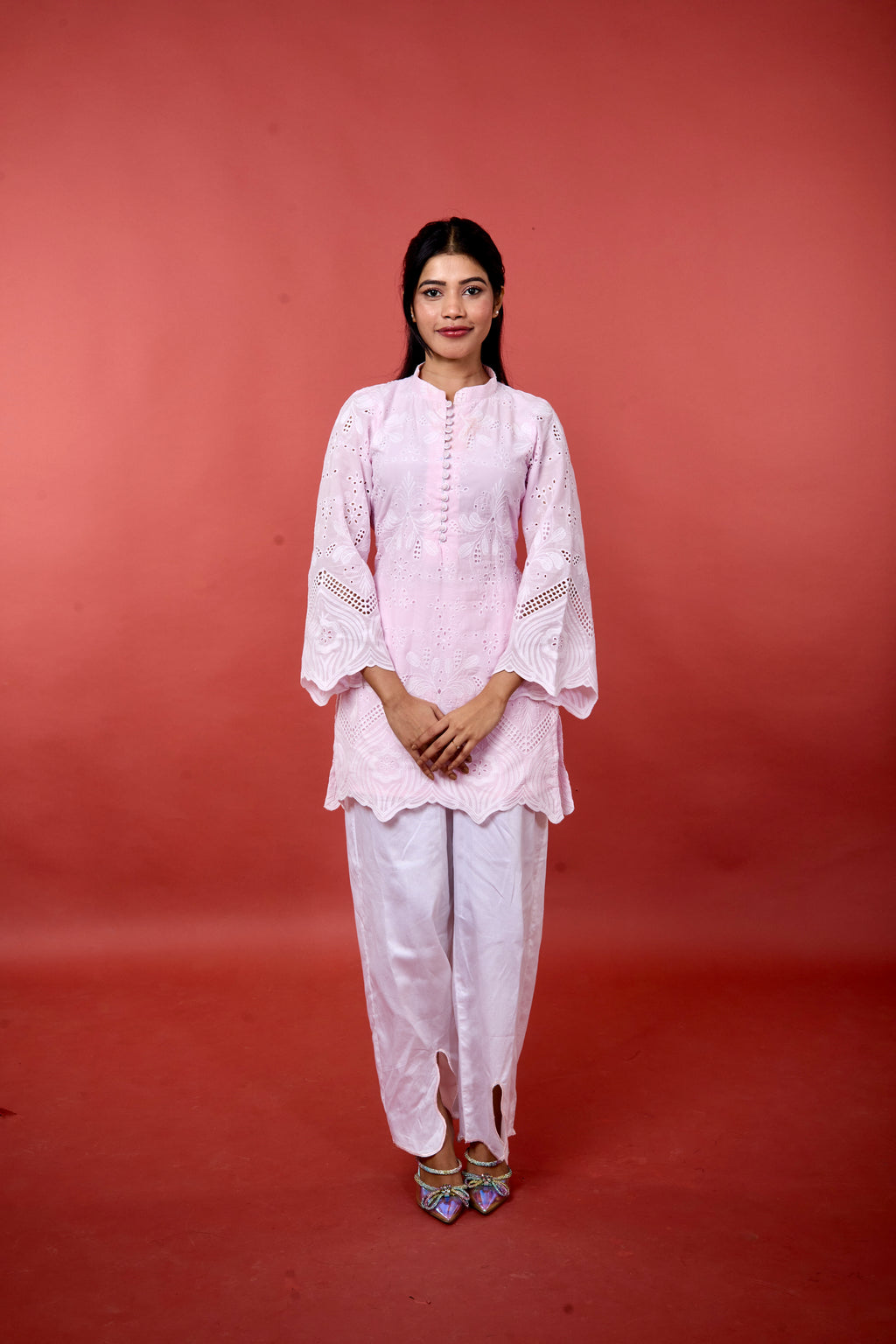 Pink Kurti and Palazzo Set