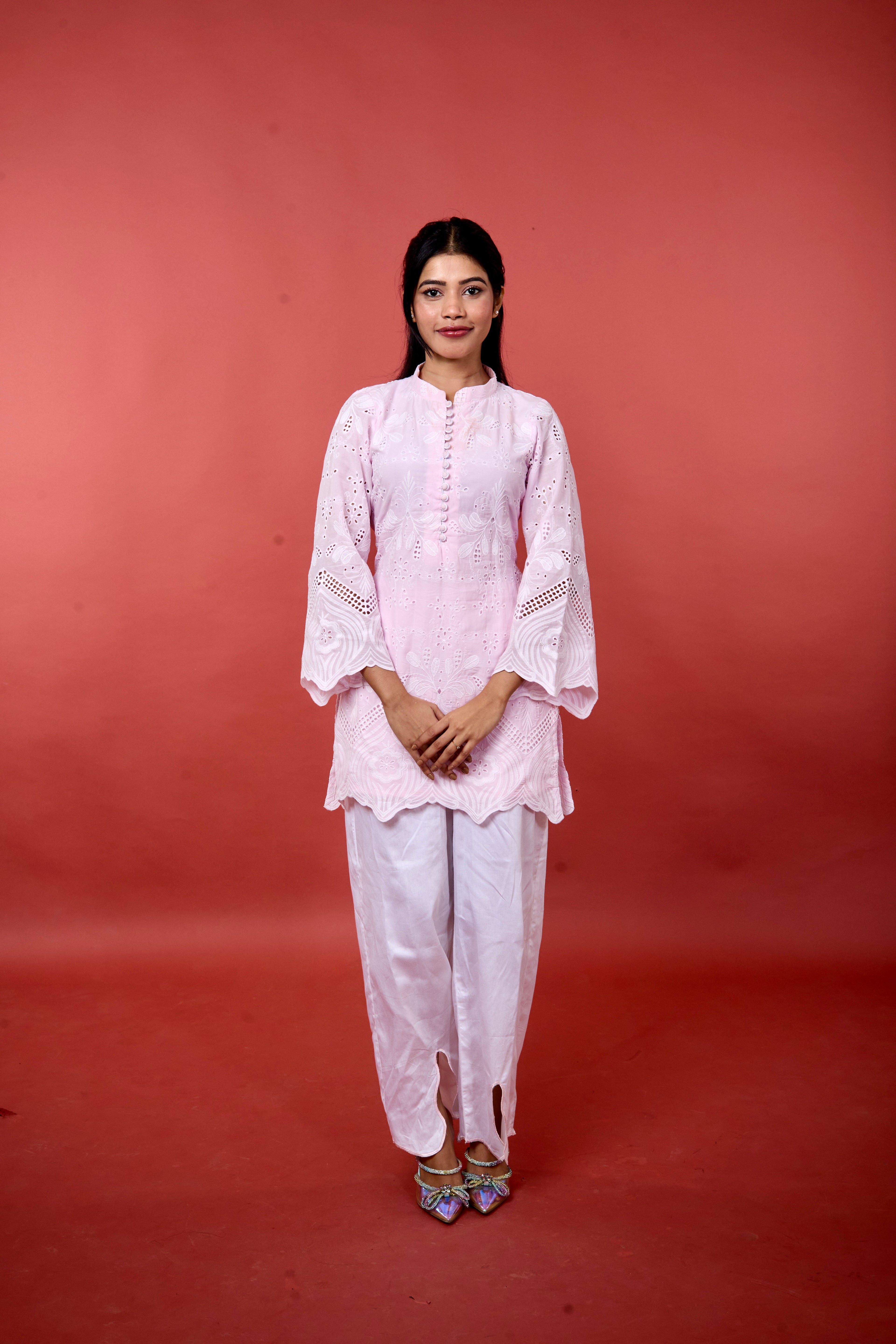 Pink Kurti and Palazzo Set