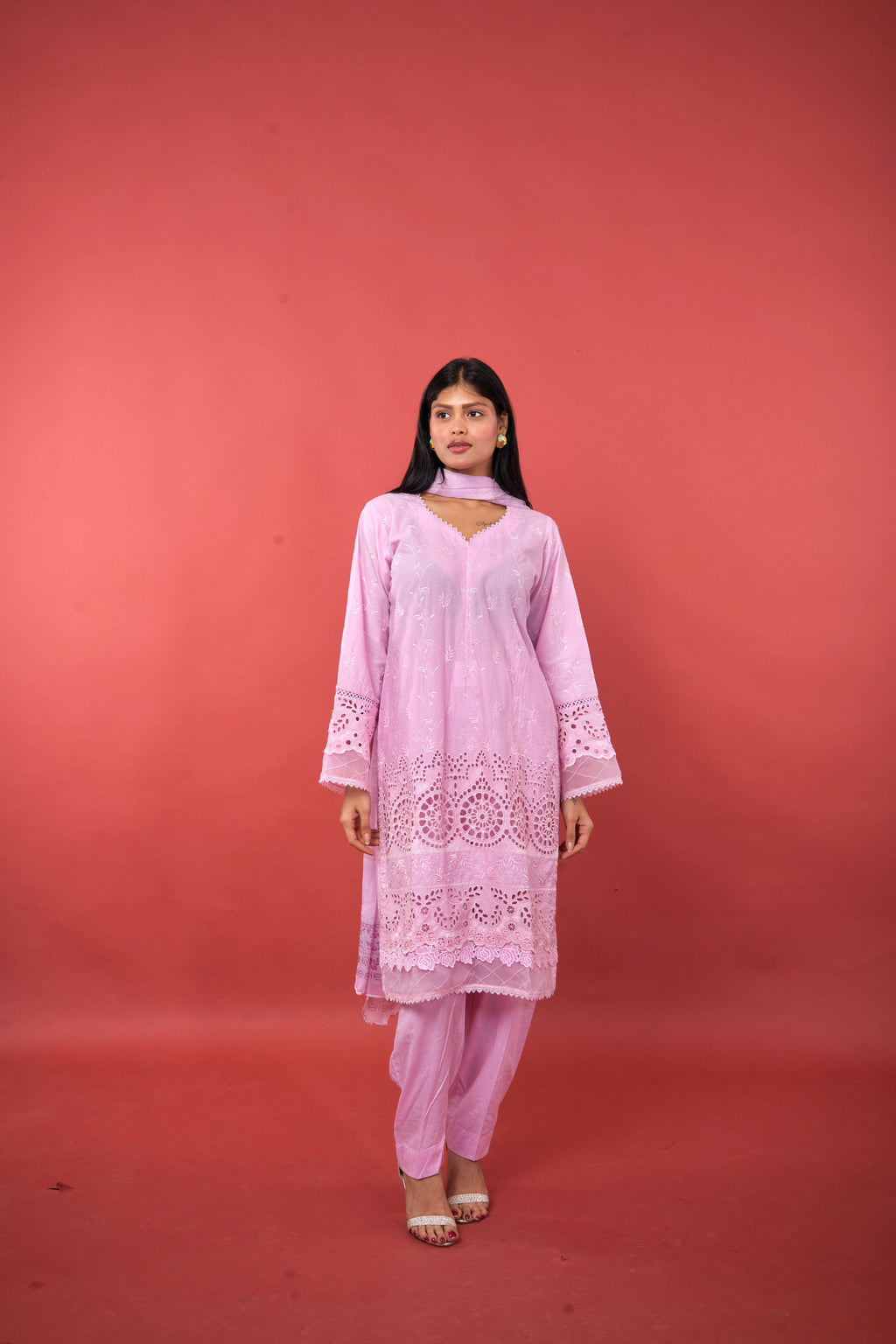 Lavender Grace Embroidery Salwar Kameez Set
