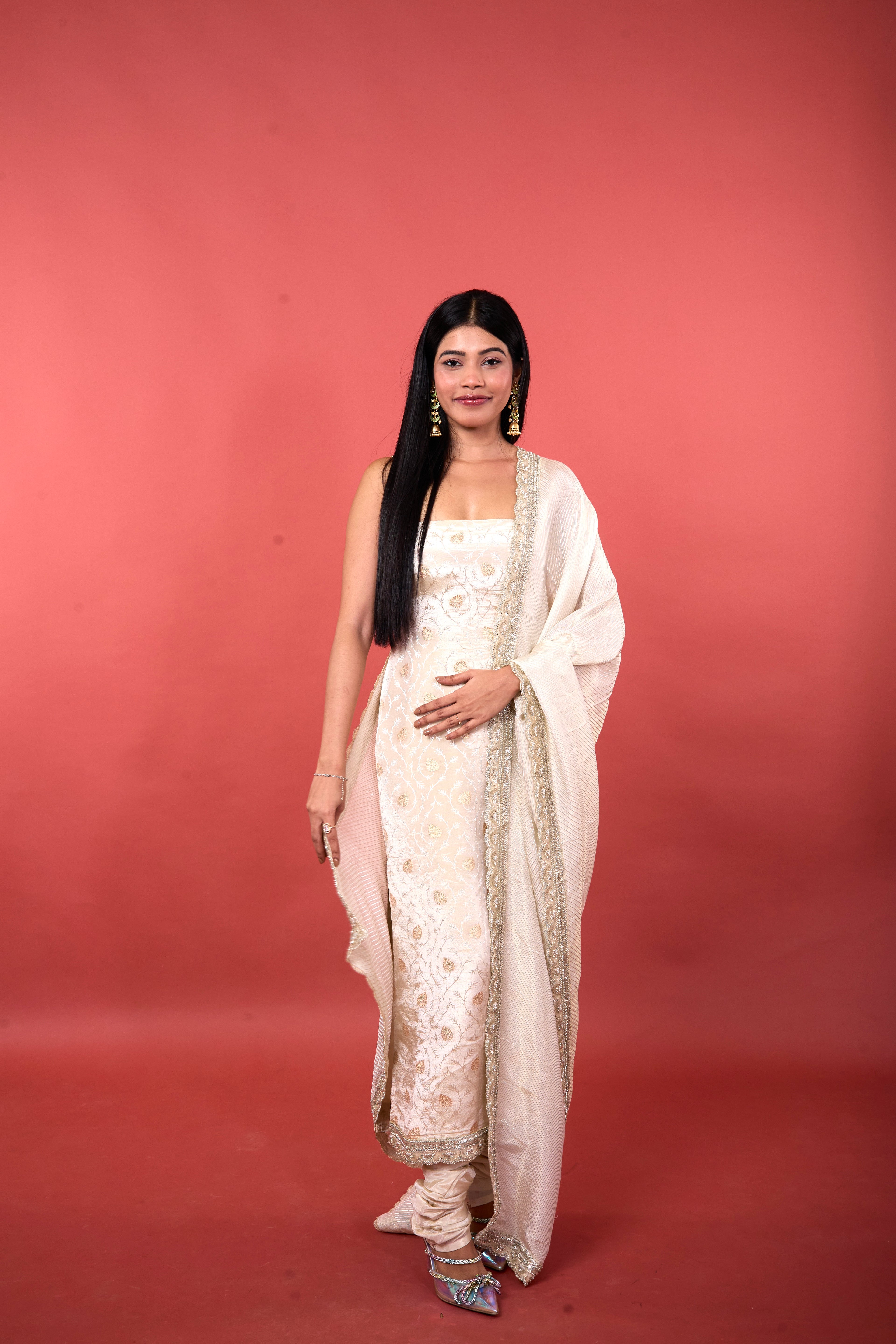 Royal Ivory Silk Suit Set