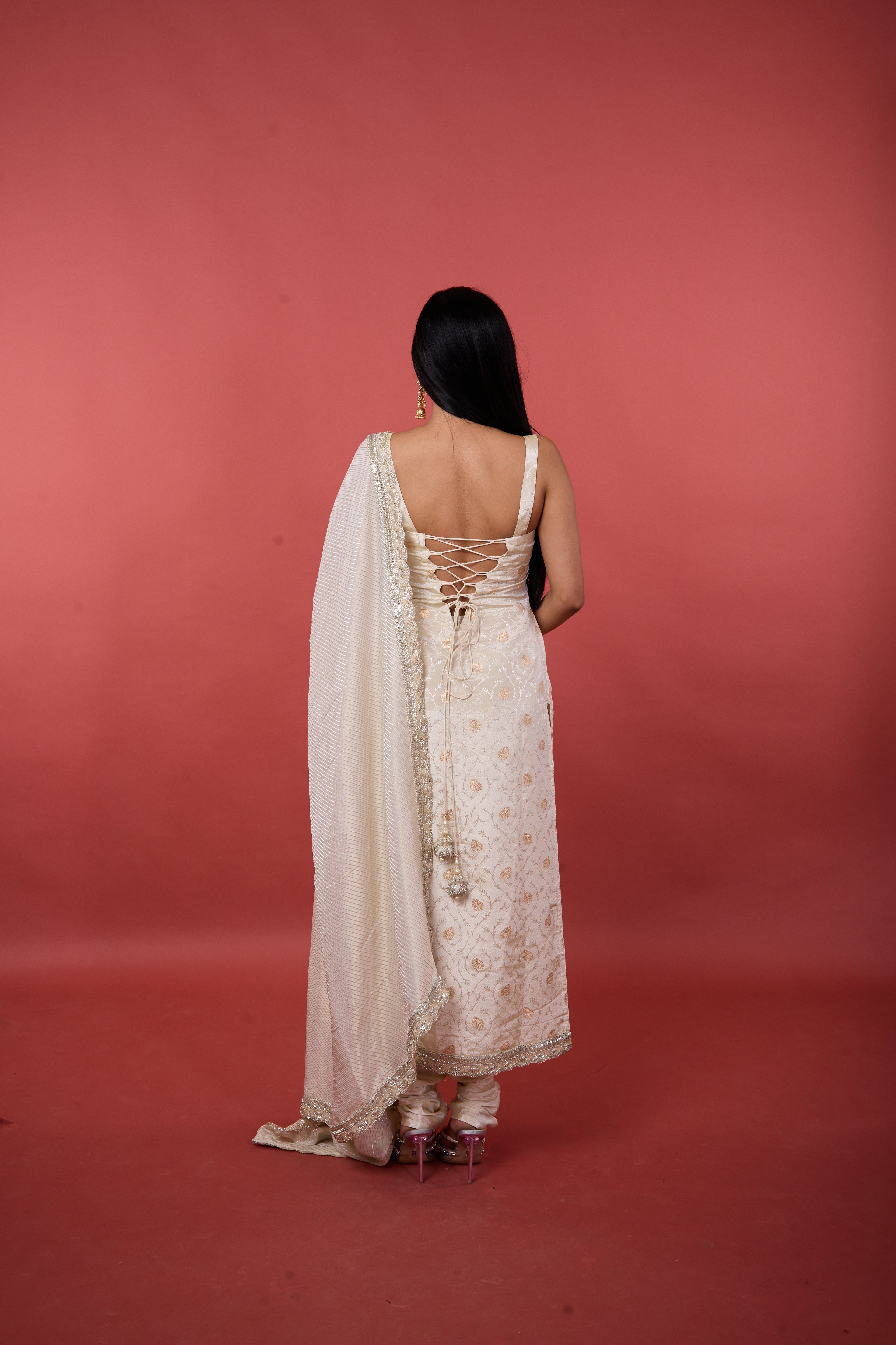 Royal Ivory Silk Suit Set