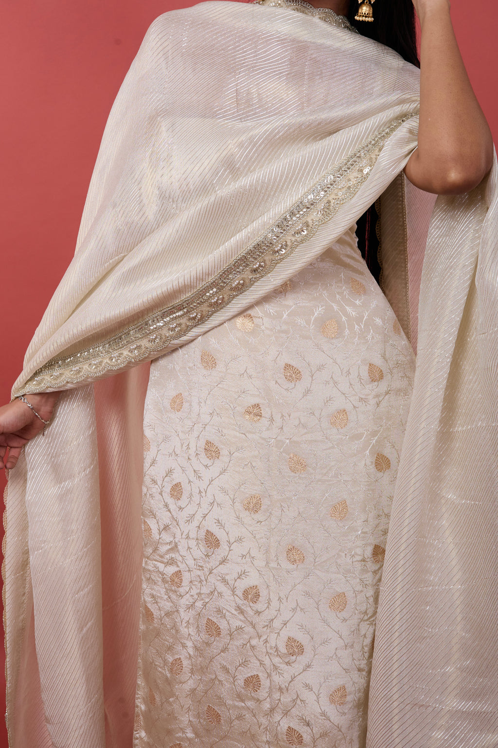 Royal Ivory Silk Suit Set