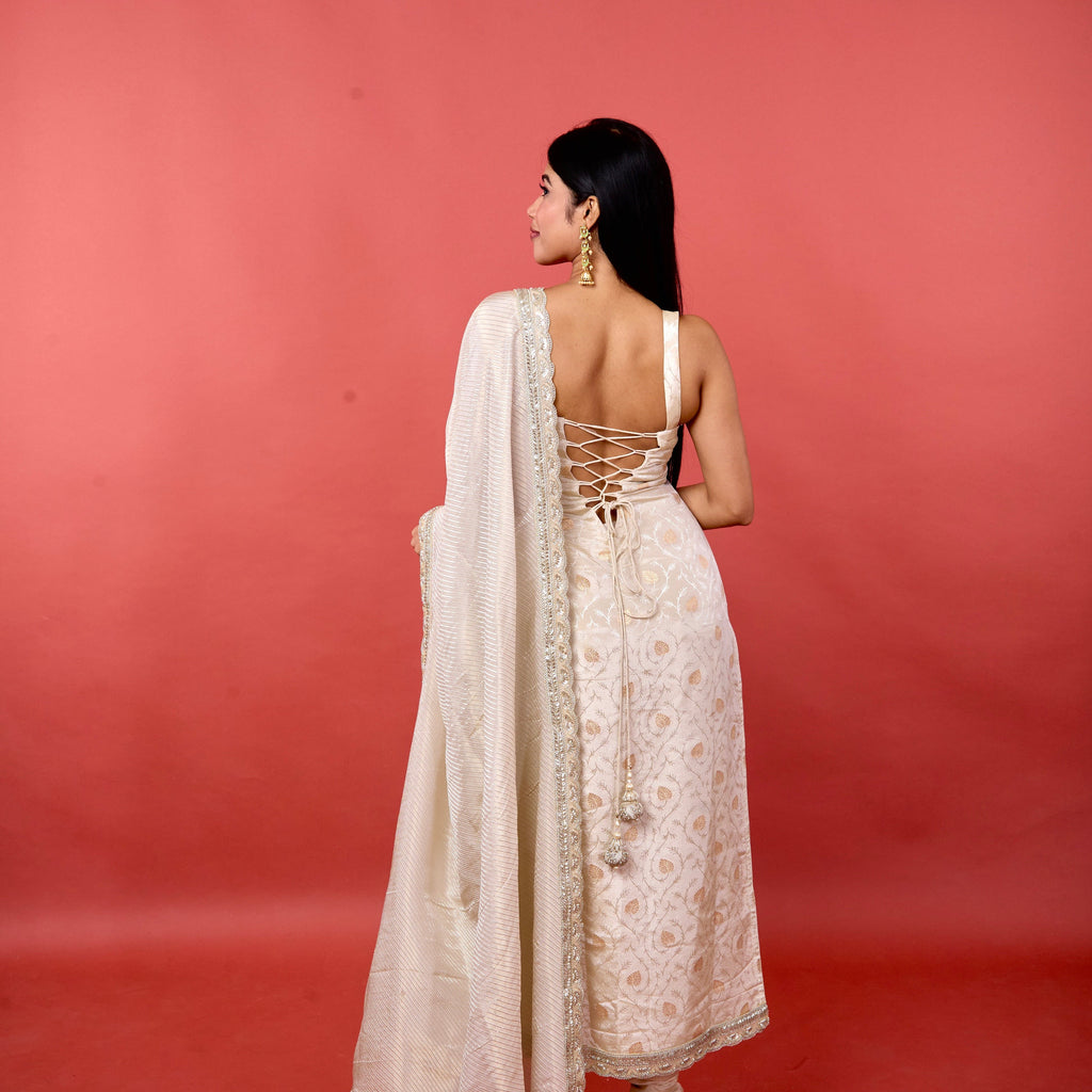 Royal Ivory Silk Suit Set